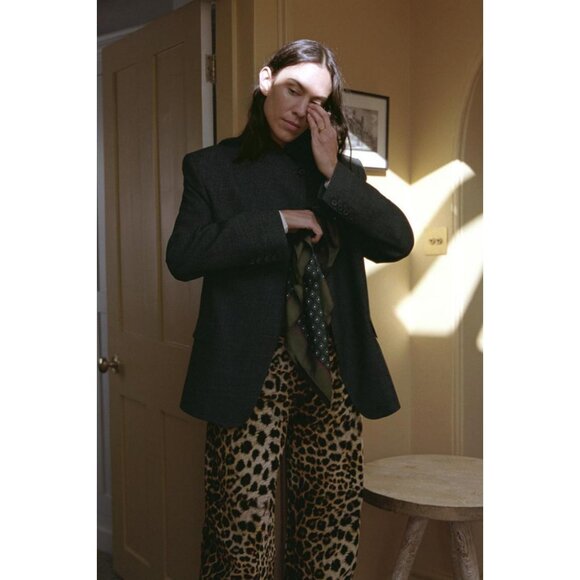 ZARA FLOCKED ANIMAL PRINT TROUSERS ZW COLLECTION LIMITED EDITION - Picture 3 of 5